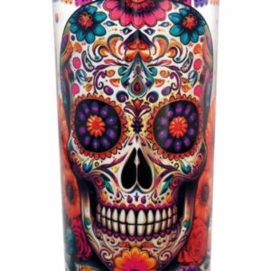Veladora día de muertos vidrio